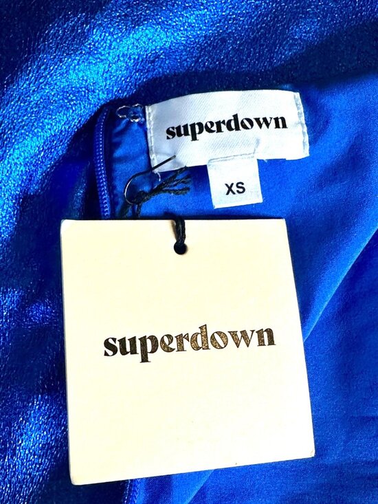 Superdown Charmaine Wrap Mini Skirt in Cobalt Blue XSmall New With Tags Womens - Picture 8 of 8